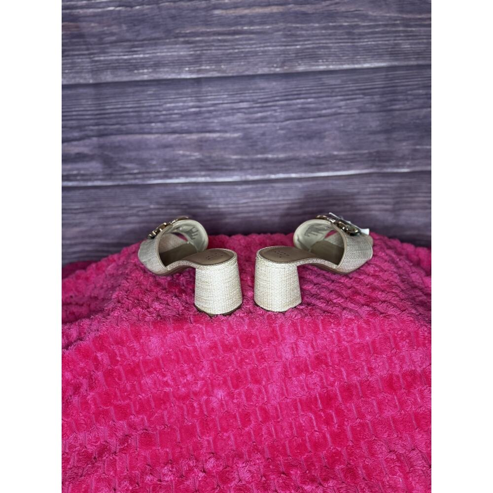 A New Day Arden Raffia Ornamented Block Heel Sandals - Picture 6 of 7